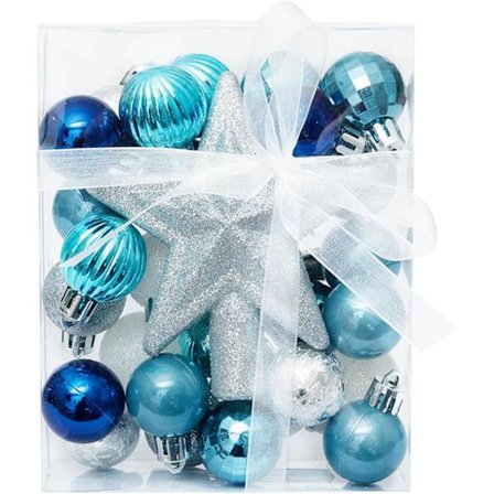 Joulukuusen koristeet, 30 kpl joulukuusen pieniä koristeita tähtikuusen koristeilla sininen joulupallo riippuva koriste joulukuuseen