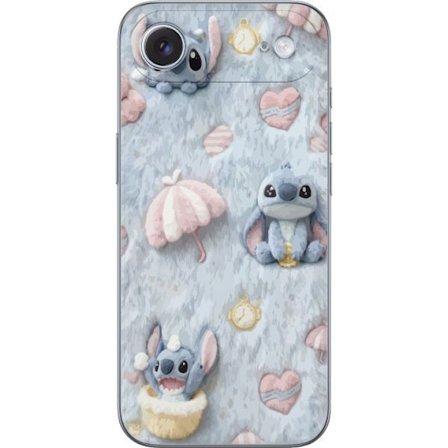 Kompatibel Mobilcover til Apple iPhone 17 Air Stitch mønster med hjerter, paraplyer og pastelfarvet blød baggrund