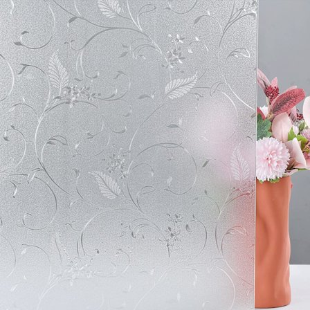 Fönsterfilm för Sekretess Blommig Etsad Fönsterfilm Frostad Film 45cm*2m