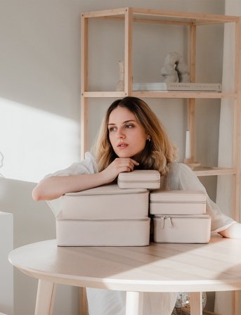 Organista Vegan Leather Combo Set - Beige - ONE SIZE