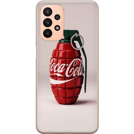 Kompatibelt Mobildeksel til Samsung Samsung Galaxy A23 Kunstnerisk illustrasjon av Coca Cola granateple i rødt og grønt, pop art inspirert motiv med
