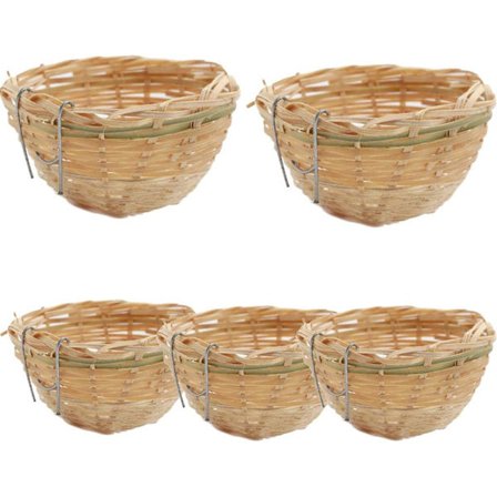 8 stk fuglehus i bambusvevd kanarifuglreir fugleavl papegøye hvilebur