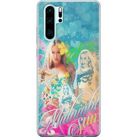 Yhteensopiva Puhelinkuori Huawei P30 Pro Seikkailumaailma Steve, Creeper ja eläimillä värikkäässä palikkagrafiikassa