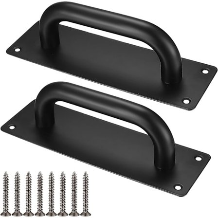 Skaphåndtak med bakplate, dørhåndtak, toalett-dørhåndtak, skaphåndtak med plate, egnet for treddører, hage, skapdører (200 x