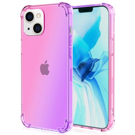 Iphone 14 - Stilrent Skyddande Gradient Silikonskal Rosa/lila