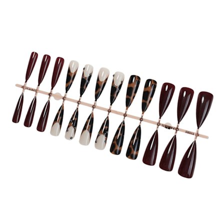 Lange Stiletter Mandelformet Tryk-på-Negle Fransk Neglespids Falske Negle Lim på Negle