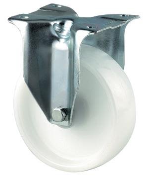 Tente 3478POR100P62 Industrihjul nylon, hvid, plade 105x85 mm 100 mm, Garageindretning & opbevaring