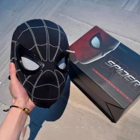 Spiderman Maske med Ring Fjernbetjening til Blinkende Øjne, Blinkende Øjne, Hjelm, Cosplay Fest, Halloween Maske Rekvisitter