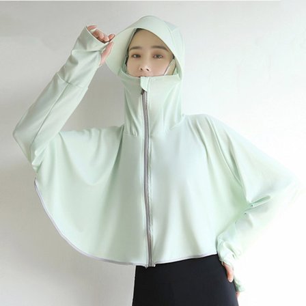 Jääsiikkasunsuojahuppari Takki Pitkähihainen Auringonpaistepaita Maskilla Peukalonrei'illä Ulkoilun Naisten Huppari Viilentävä Lyhytpaita Pitkällä 