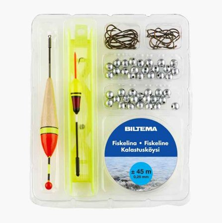 Fisketillbehör i ask