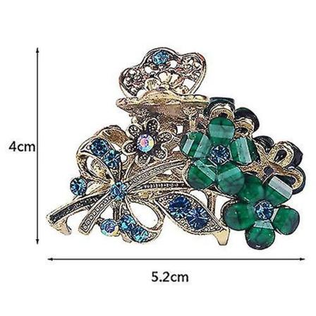 4 stk Vintage Blomster Mellemstørrelse Fancy Hårklemme Kæbe Klips Pins Med Rhinestone - Kvinder Piger Chic Metal Alloy Hår