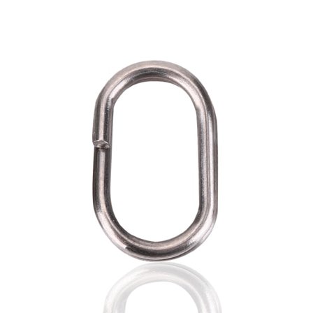 100 stk rustfrie stål ovale delte ringer Svivel Snap fiskeredskapskontakt (8x13mm)