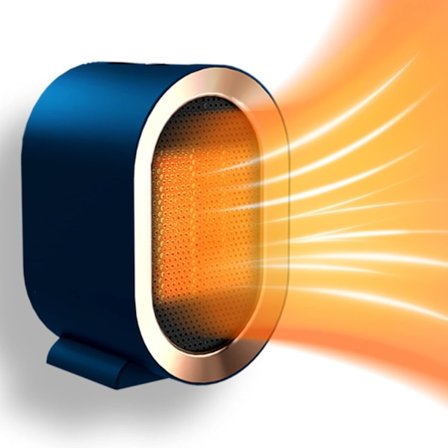 Romvarmer, Elektrisk Romvarmer, Liten Varmer med Justerbar Termostat, 1200W PTC Keramisk Varmer med 2 Moduser,