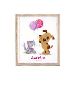 Broderipakke Bilde Kattunge og valp - Vervaco