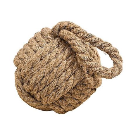 Creative Co-op Dekorativ Bomulls Dörrstopp Med Nautisk Repknut, Naturlig