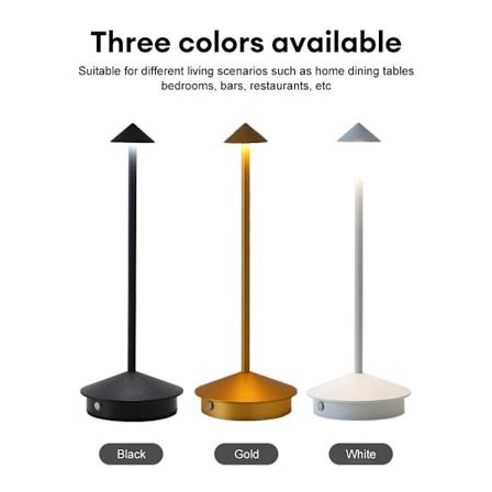 Himmennett v alumiininen LED-p yt lamppu, IP54-suojaus, sis - ja ulkok ytt n, latauspohja pistokkeella, H29cm, EU-pistoke - Corten-WELLNGS Gold