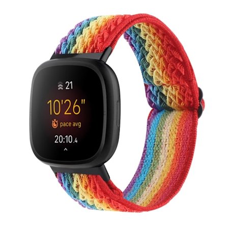Fitbit Versa 4/Sense 2 sateenkaarenvärinen nailonranneke