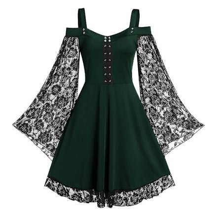 Halloween middelalderske Lolita-kjole Gotisk blondekostyme