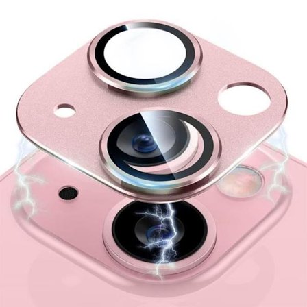 Skyddsglas i Härdat Glas - BOOLING - för iPhone 15/15 Plus - Rosa - Rep Resistant - Hela Skärmen