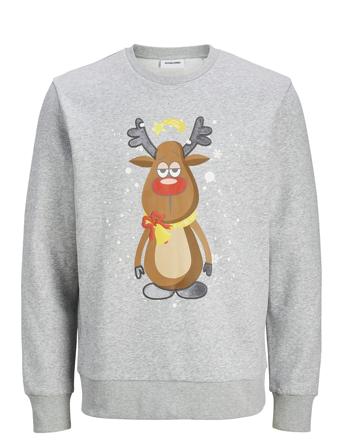 Jjxmas Jolly Sweat Crew Neck Tops Sweat-shirts & Hoodies Sweat-shirts Grey Jack & J S