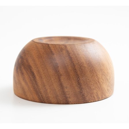 Håndskåret teak miniature dekorative rund skål (10 cm diameter)