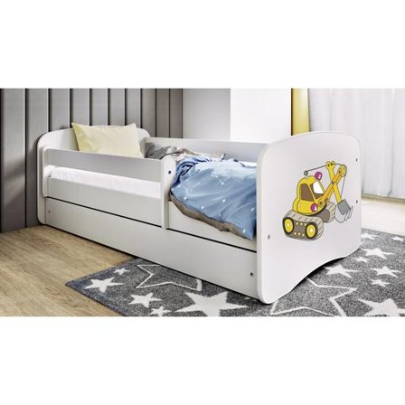 Kocot Kids Barnsäng - Babydreams Vit - Digger Med Låda 180x80 Cm - Litenleker