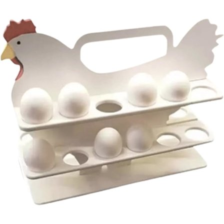 Æggeholder formet som en kylling | Kyllingeformet æggeopbevaring til køkkenet | Æggestativ i træ til køkkenbordet