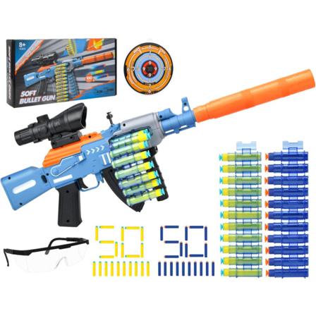 Balnore Toy Elektrisk Pistol, Usb -laddning, Glasögon, 100 Mjuk Ammunition
