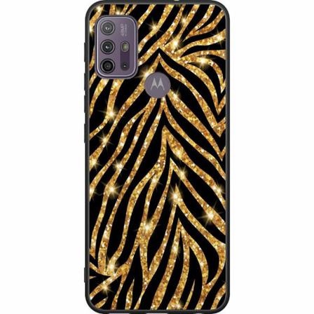 Motorola Moto G10 Svart Skal Gold & Glitter