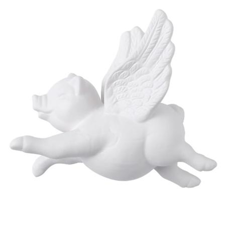 Kreativ flygende gris veggmontert ornament 3D søt keramikk gris hengende dekorasjon(Type C)