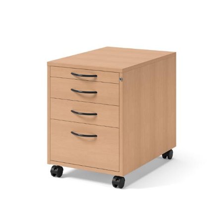 LANAB DESIGN Skrivbordshurts 4 lådor boklaminat - Lyreco - Kontorsmöbler och inredning - Bord och hurtsar - Hurtsar