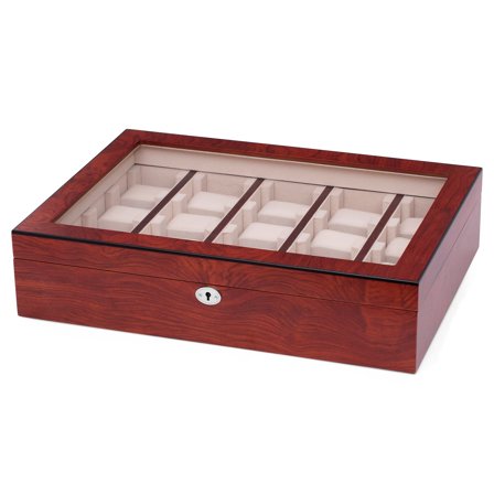 Bubinga Wood Watch Cabinet - 20 Watches for Men - Watch boxes