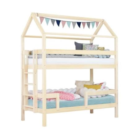 MONTY kabinekøjeseng 242 cm natur - GENERISK - 2 pladser - Massivt træ - Barn Beige
