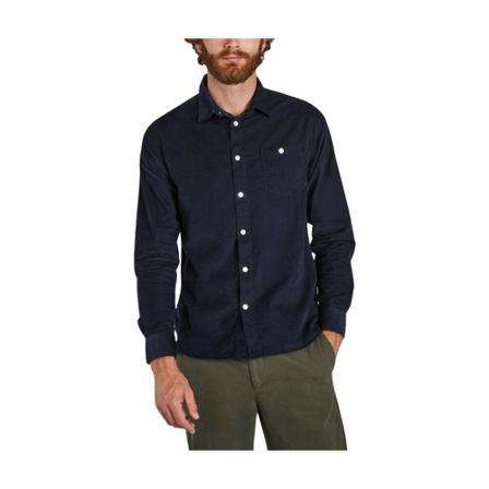 Knowledge Cotton Apparel, Elder Velvet Shirt Blauw, Heren, Maat:XS