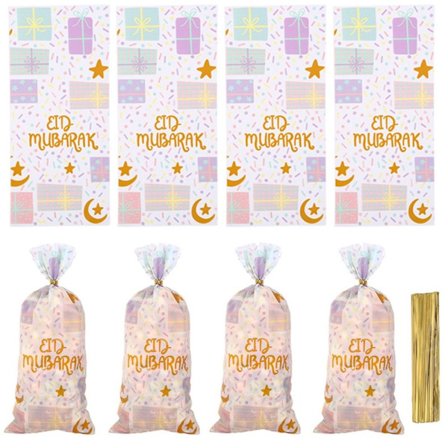 50 stk Eid Mubarak Godteriposer Kjeksbehandlerposer STIL 10 STIL 10