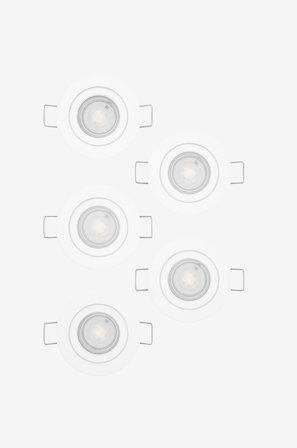 EGLO - Infälld belysning Barranco 5 X LED Vit - Vit - Spotlights - Från Homeroom