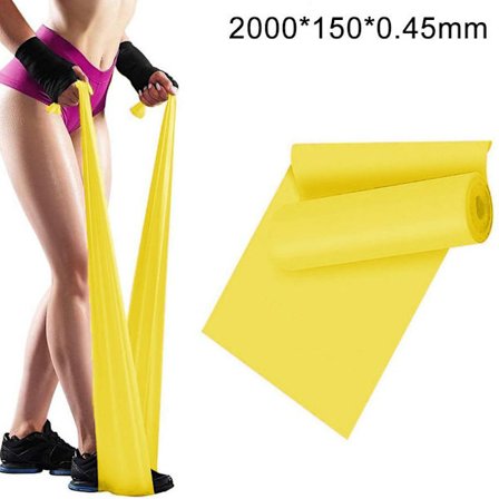 Treningsbånd 2000mm Gymnastikkbånd Motstandsbånd Elastisk Stretching Gult