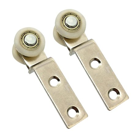 2,5" x 0,75" Albue Rør Metal Leje Trinseblok med To Plastikhjul til Skydedør Vindue Skab