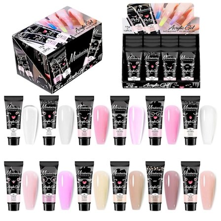 12 Färger Poly Nail Extension Gel Polish Set Självlysande Solid Färg Neon Gel Nagelkonst Design Nybörjarkit Gåva
