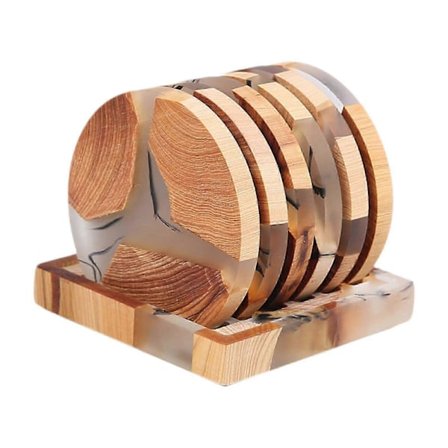 6 Stykker Resin Brikker Bordbrikke Gjenbrukbar Kjøkken Gadget Bordbrikker Dekor Isolasjonspute Koppmatte for Servise Benkeplate (FMY)