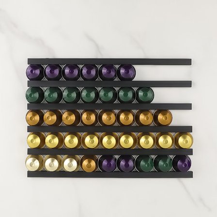 Selvklebende/magnetisk klistremerke Pod Vegghengende feste med stor kapasitet for Nespresso Svart Dobbeltsidig tape