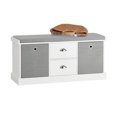 Rootz skoopbevaringsbænk - Entryway Organizer - Skostativ - Komfortable siddepladser - Aftagelige kurve - Holdbar MDF-konstruktion - 100 cm x 50 cm x