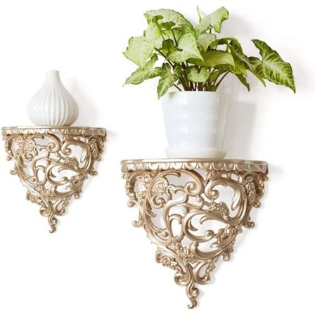 Svevende hyller, veggmontert hylle, oppbevaringshylle i europeisk hul stil Hylle for veggdekorasjon Soverom Stue