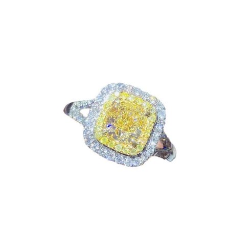 Naturlig Citrinring med Kubisk Zirkonia Simulant och Gyllene Accenter[D]