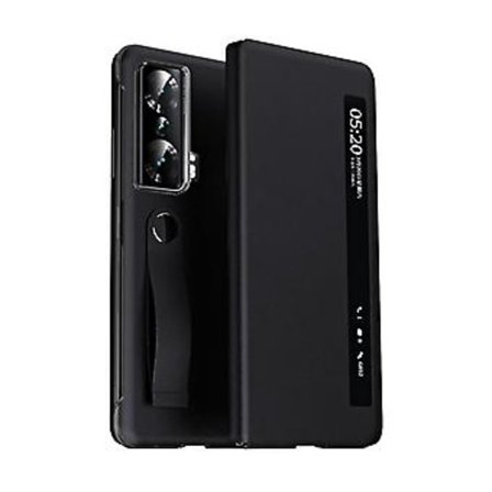 Litchi-mönstrat PU-fodral för Honor Magic Vs (Svart)