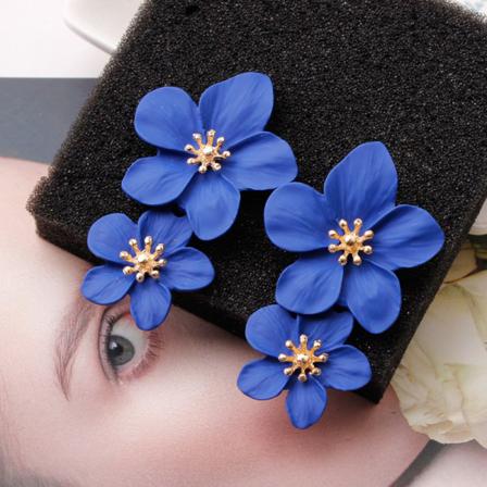 Vintage Double Flower Drop Örhängen Dangle Party Smycken