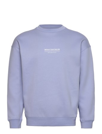 Relaxed Printed Crewneck Sweatshirt Blue Tom Tailor