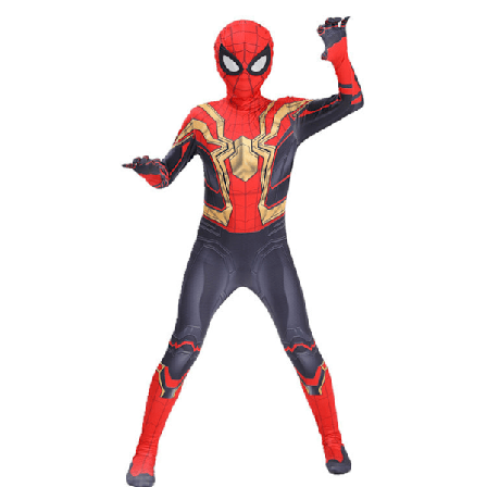 Halloween Spider-Man bodysuit, børne cosplay kostume, Lille Sorte Spider Miles helt kostume Golden without return 110cm