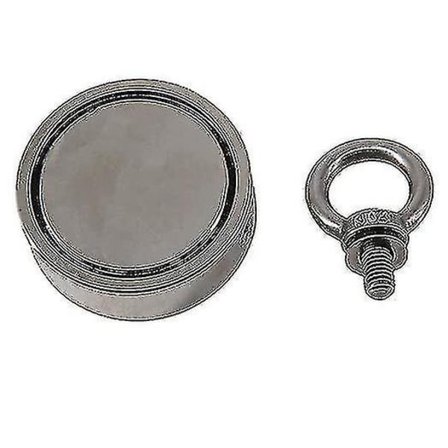 Dubbelsidig Magnetfiske, kombinerad 500 kg Dragningskraft, 75 mm Diameter, Dubbelsidig Stark Magnet med Ögla