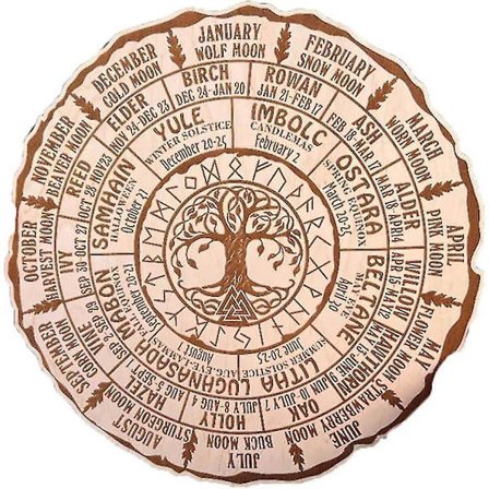 Hjul af årets træskilt - Livets træ, Trækalender Livets træ Hjul af året, Livets træ Dekor Hjulkalender, Hedensk heks tegn gaver ZD
